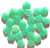25 15mm Green & White Marble Flower Beads